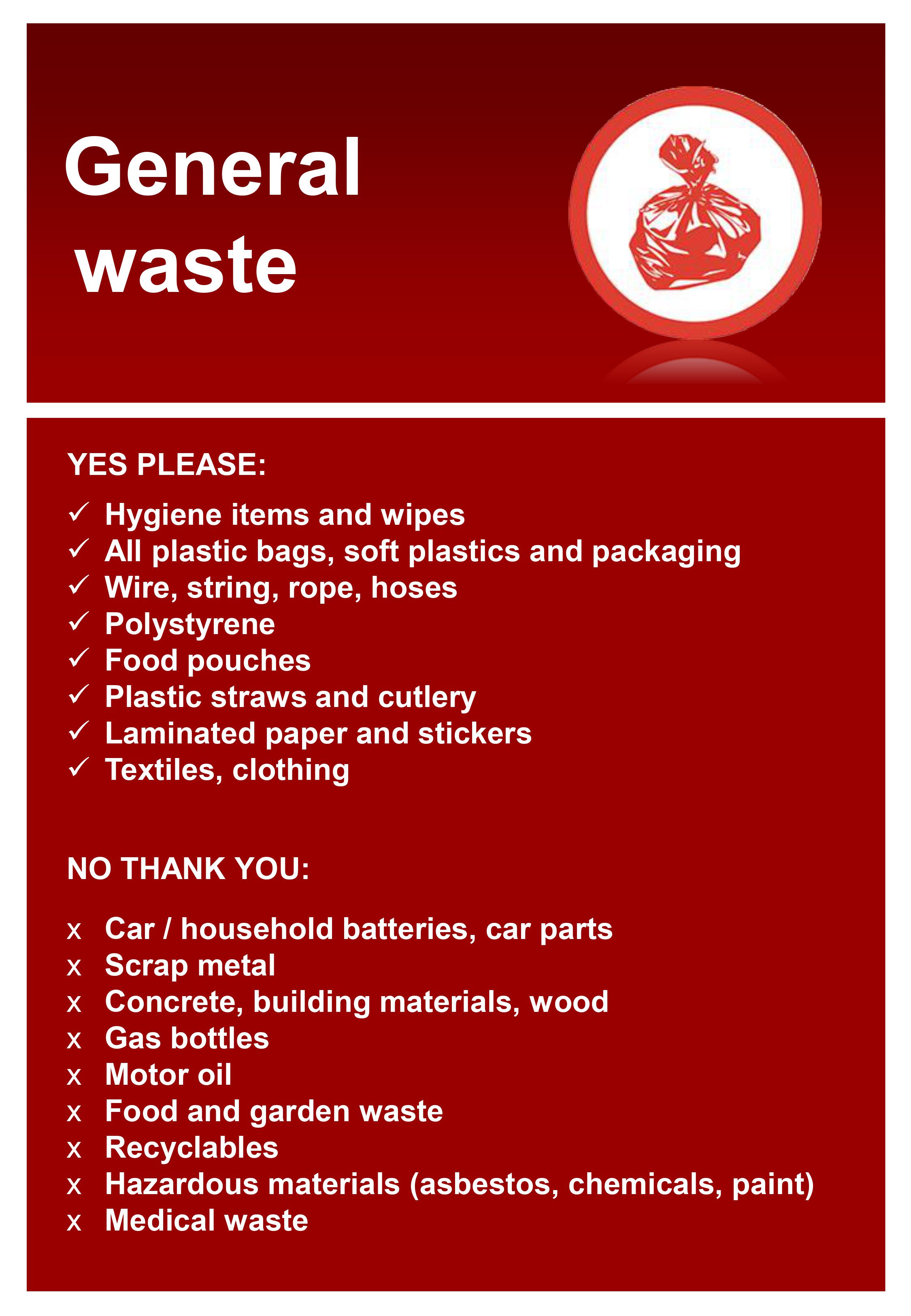 general waste information poster